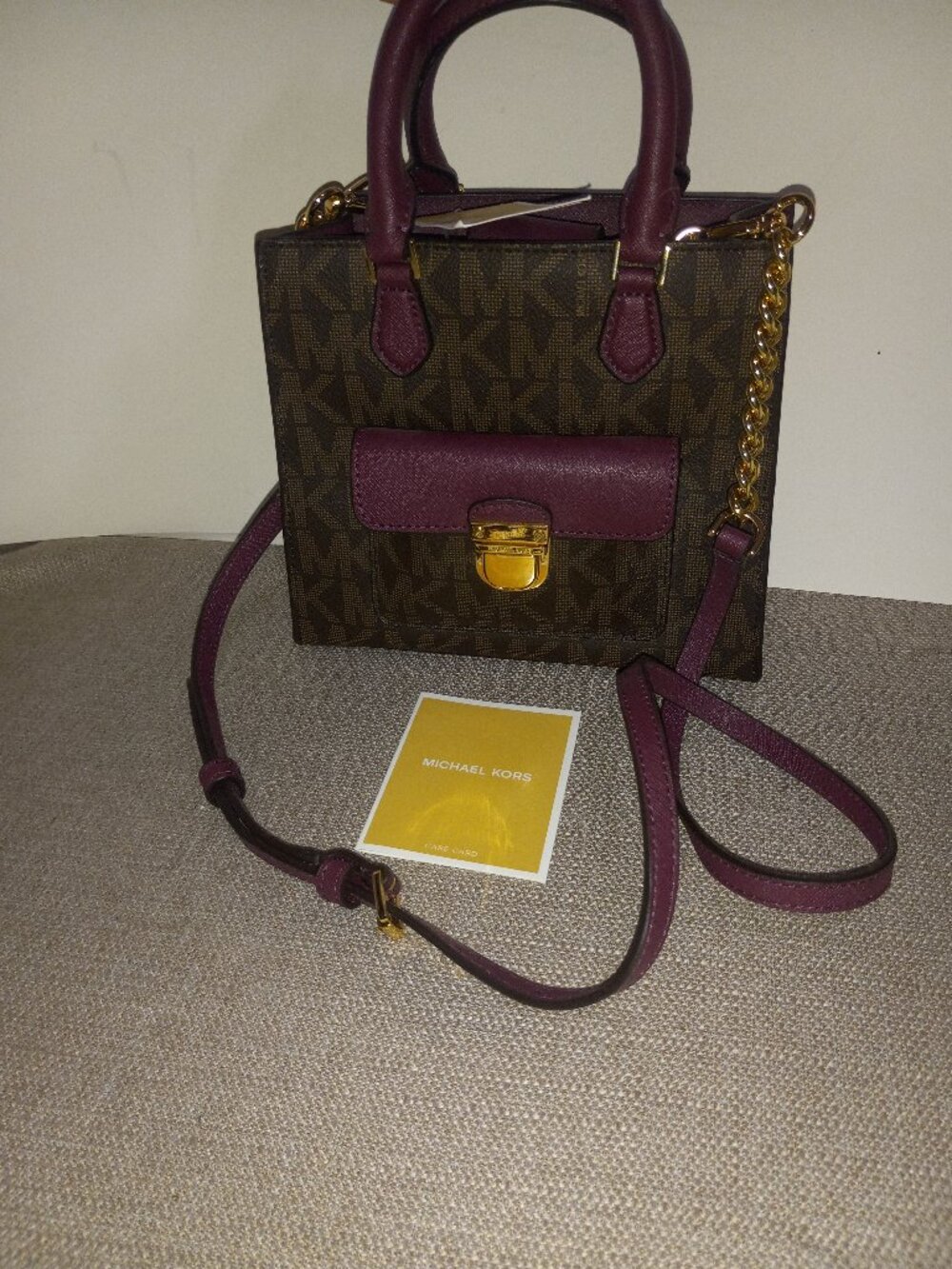 NWT Michael Kors Small Brigette Messenger Tote Purple